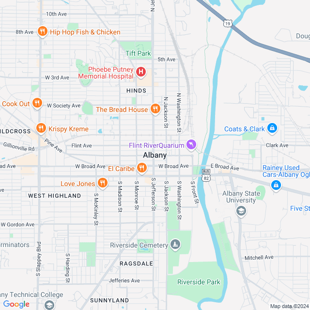 Map of Albany, Georgia