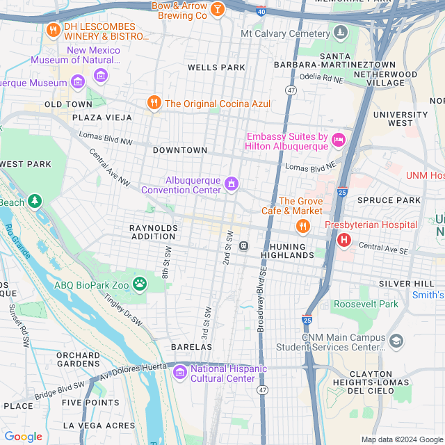 Map of Albuquerque, New Mexico