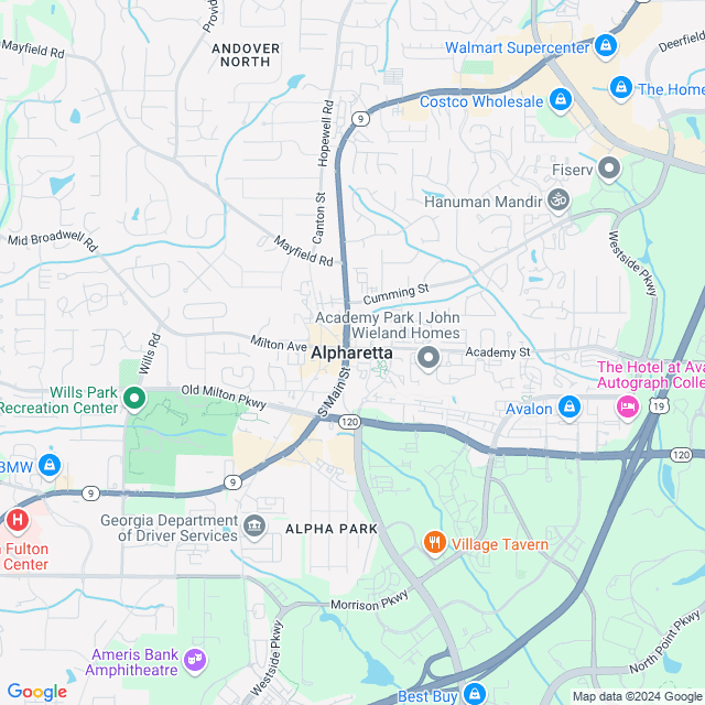 Map of Alpharetta, Georgia