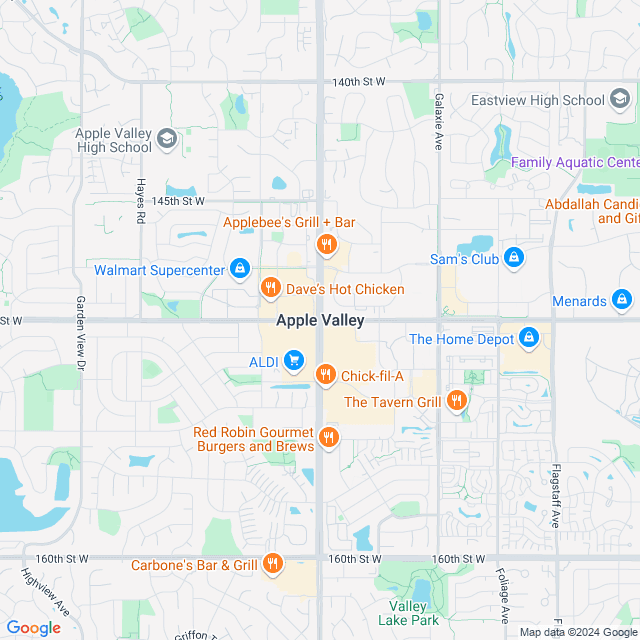 Map of Apple Valley, Minnesota