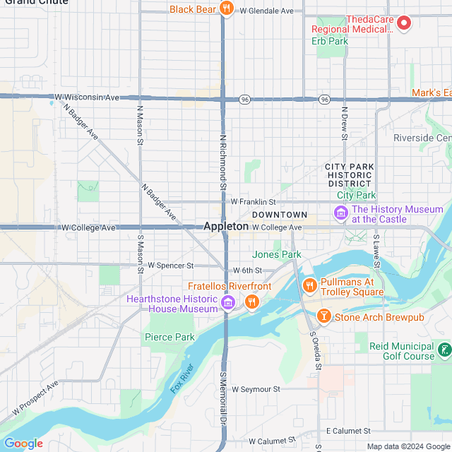 Map of Appleton, Wisconsin