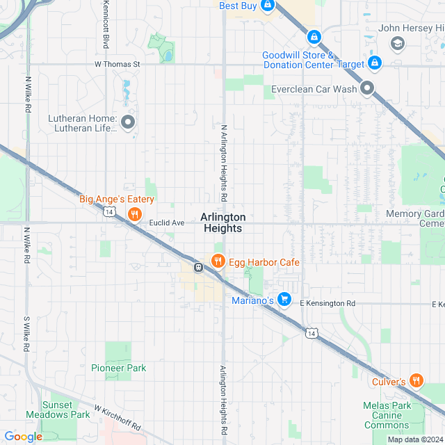 Map of Arlington Heights, Illinois