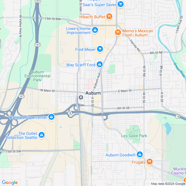 Map of Auburn, Washington