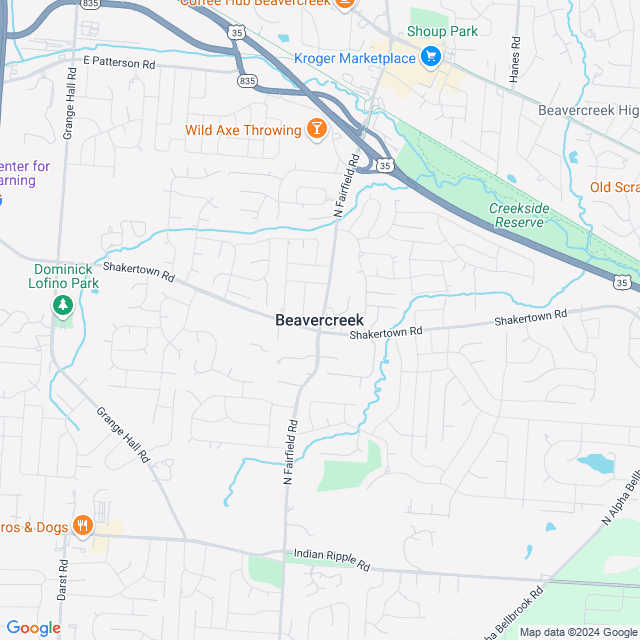 Map of Beavercreek, Ohio