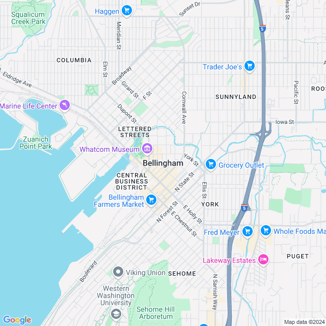 Map of Bellingham, Washington