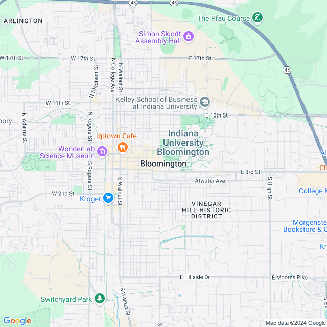 Map of Bloomington, Indiana