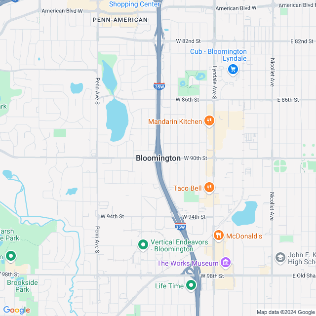 Map of Bloomington, Minnesota