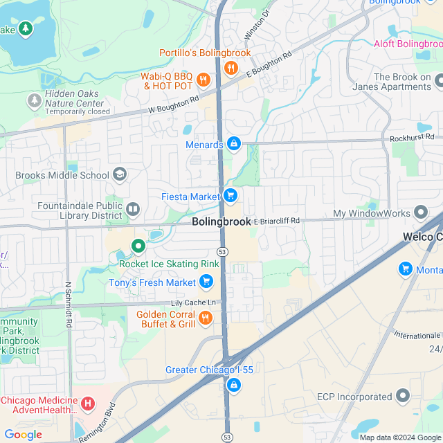 Map of Bolingbrook, Illinois