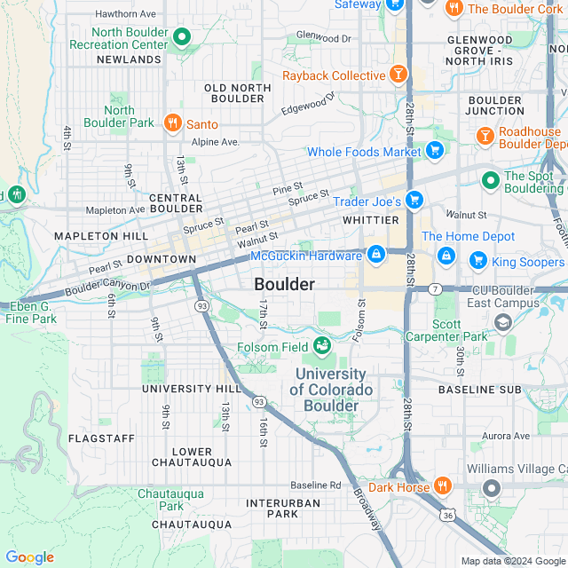 Map of Boulder, Colorado