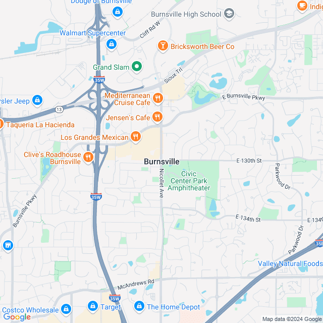 Map of Burnsville, Minnesota