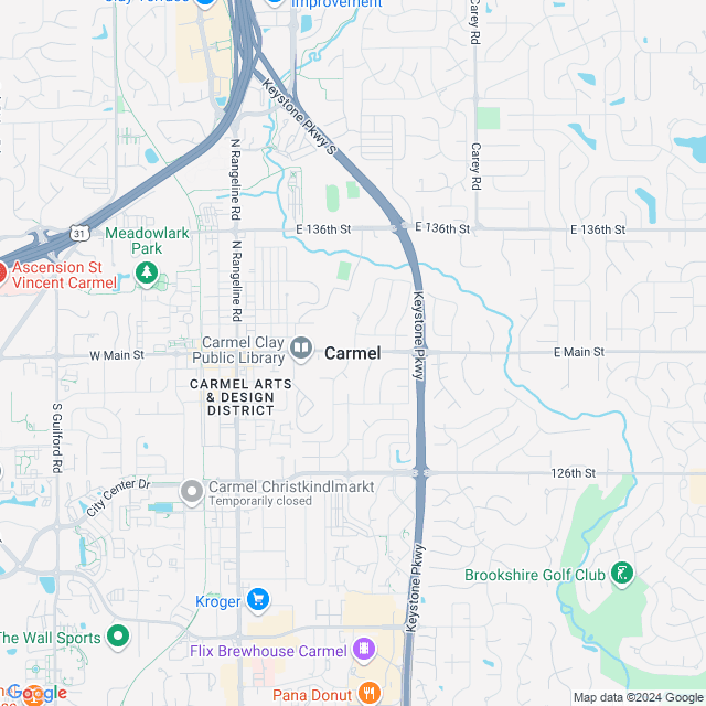 Map of Carmel, Indiana