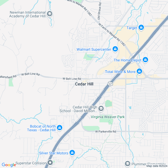 Map of Cedar Hill, Texas