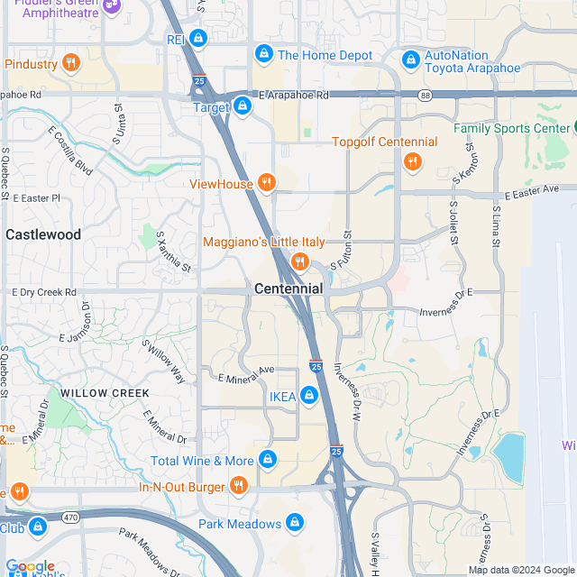 Map of Centennial, Colorado