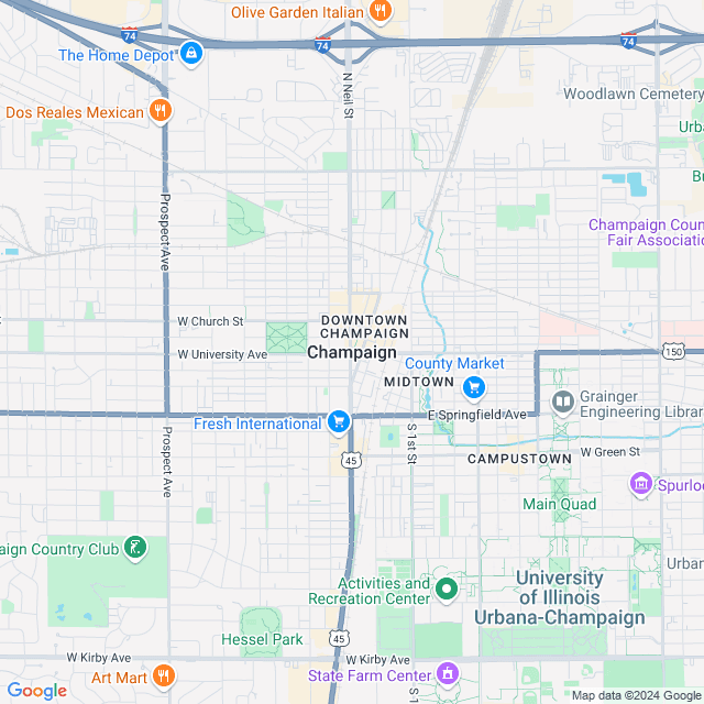 Map of Champaign, Illinois