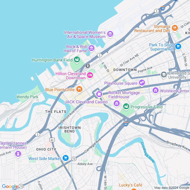 Map of Cleveland, Ohio