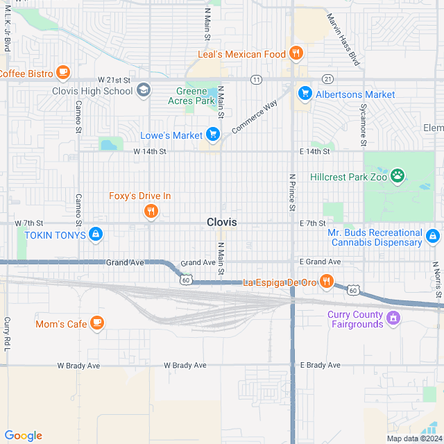 Map of Clovis, New Mexico