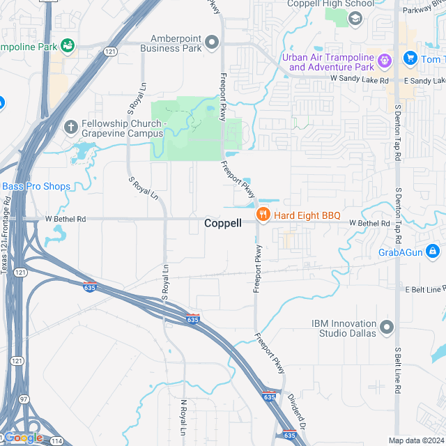 Map of Coppell, Texas