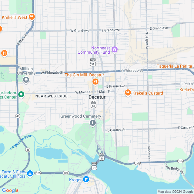 Map of Decatur, Illinois