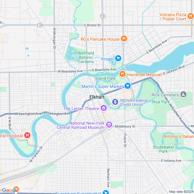 Map of Elkhart, Indiana