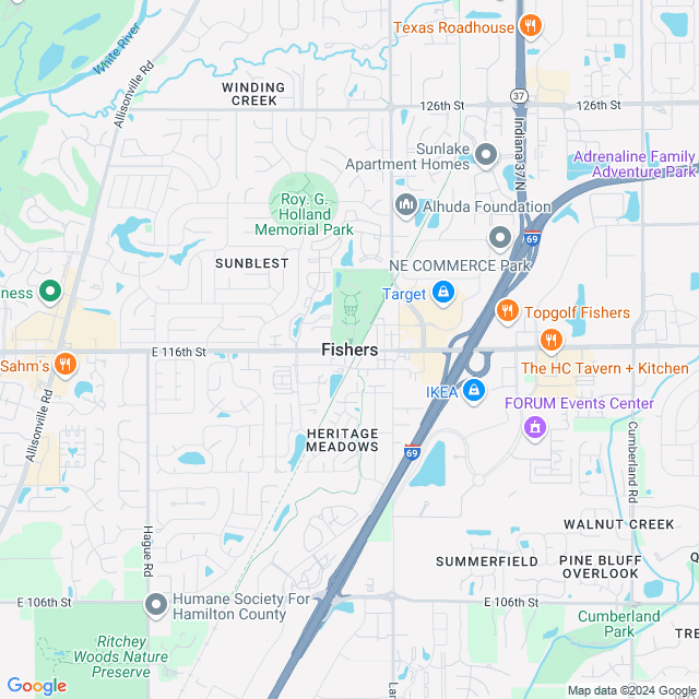 Map of Fishers, Indiana