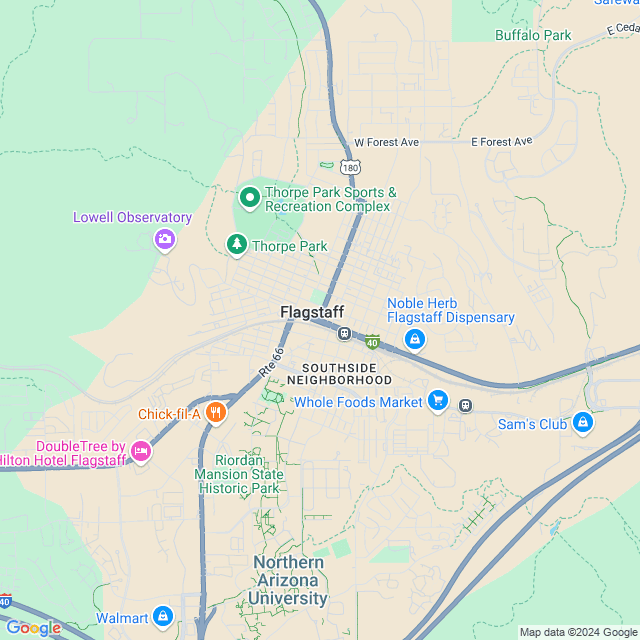 Map of Flagstaff, Arizona