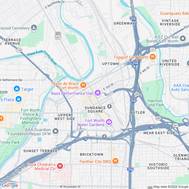 Map of Fort Worth, Texas