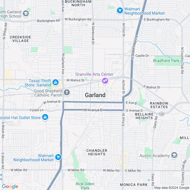 Map of Garland, Texas