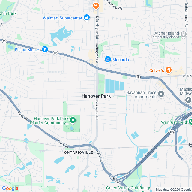 Map of Hanover Park, Illinois