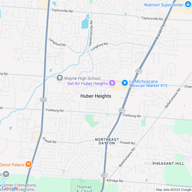 Map of Huber Heights, Ohio