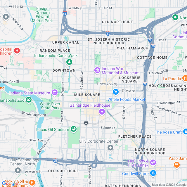 Map of Indianapolis, Indiana