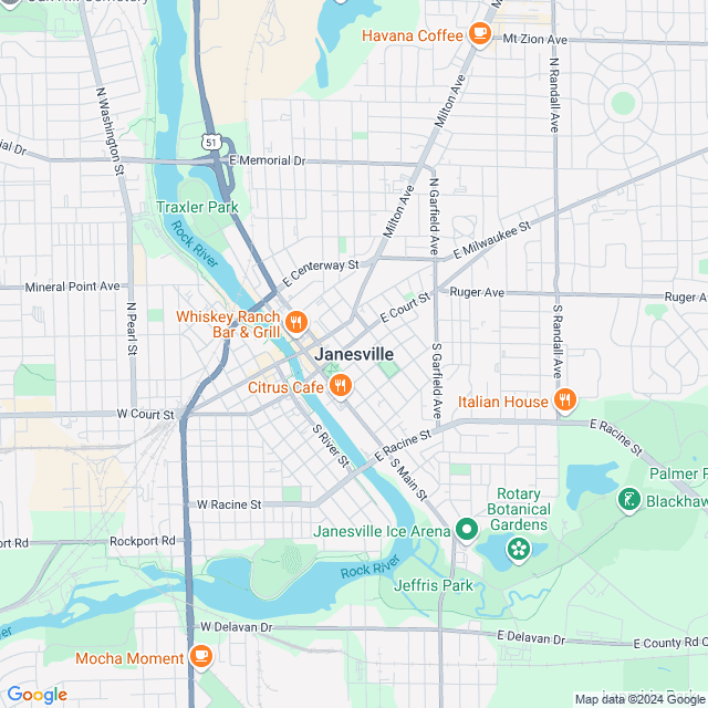 Map of Janesville, Wisconsin