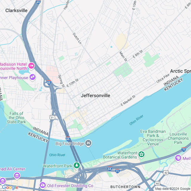 Map of Jeffersonville, Indiana