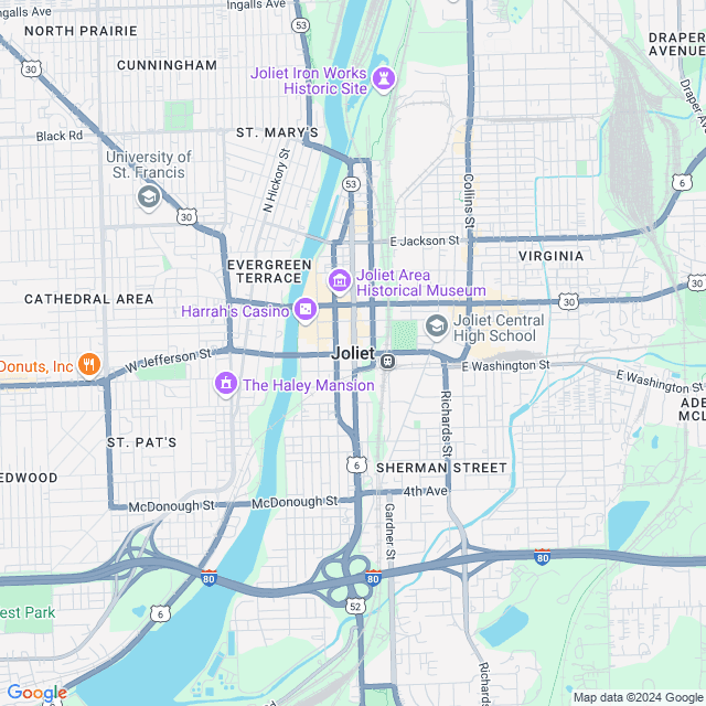 Map of Joliet, Illinois