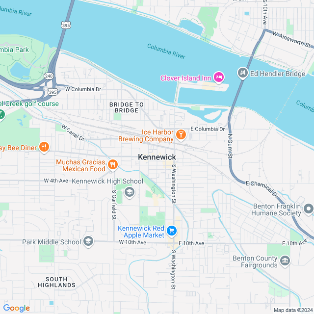 Map of Kennewick, Washington