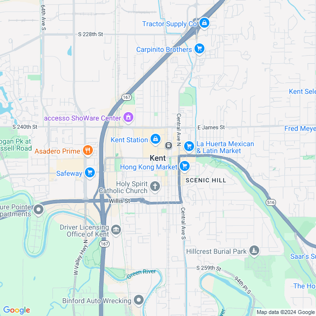 Map of Kent, Washington