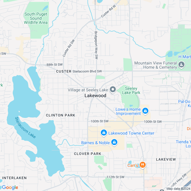 Map of Lakewood, Washington