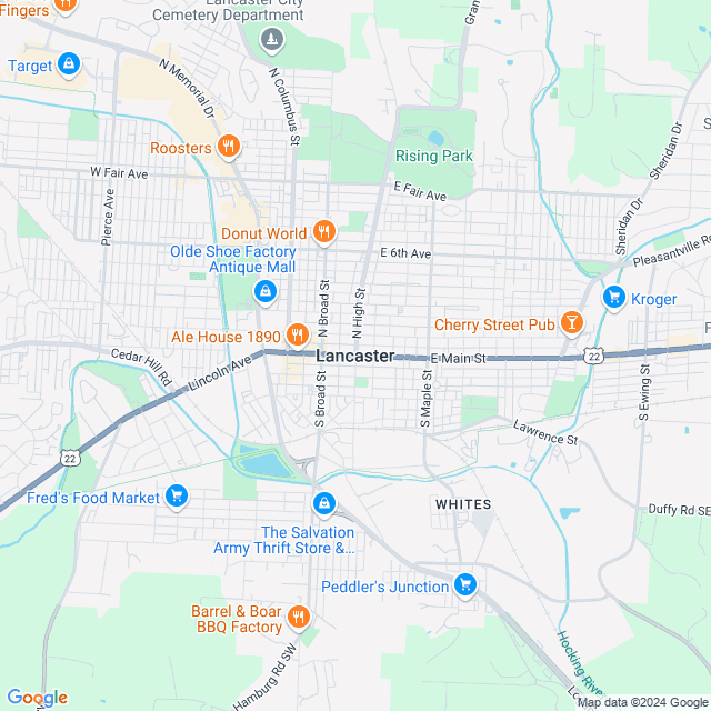 Map of Lancaster, Ohio