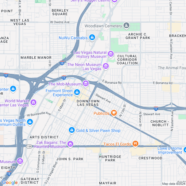 Map of Las Vegas, Nevada