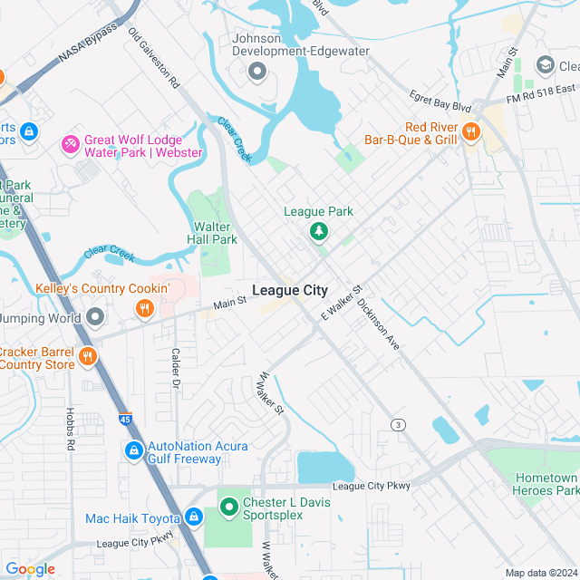 Map of League City, Texas