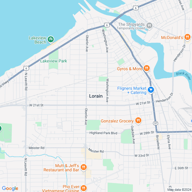 Map of Lorain, Ohio