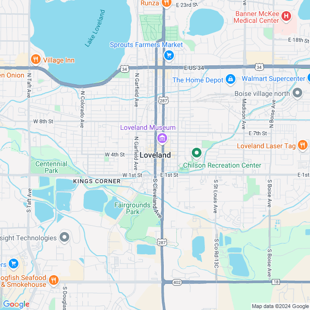 Map of Loveland, Colorado