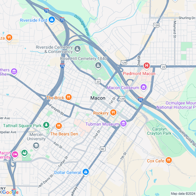 Map of Macon, Georgia