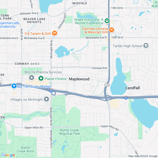 Map of Maplewood, Minnesota