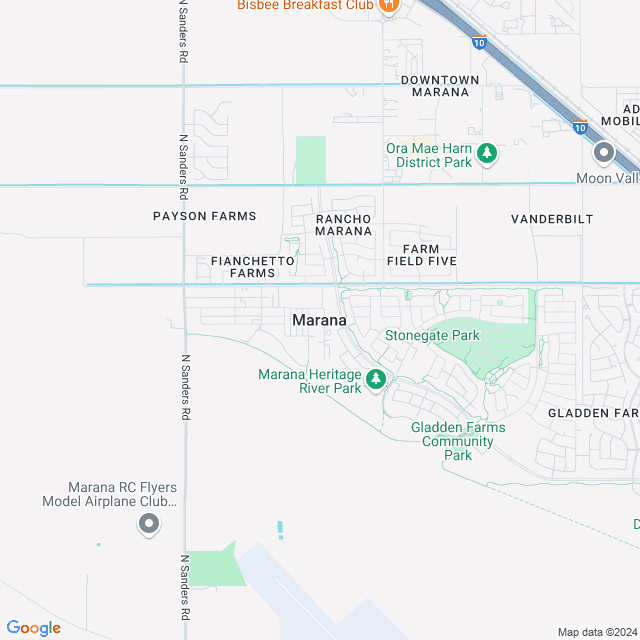 Map of Marana, Arizona