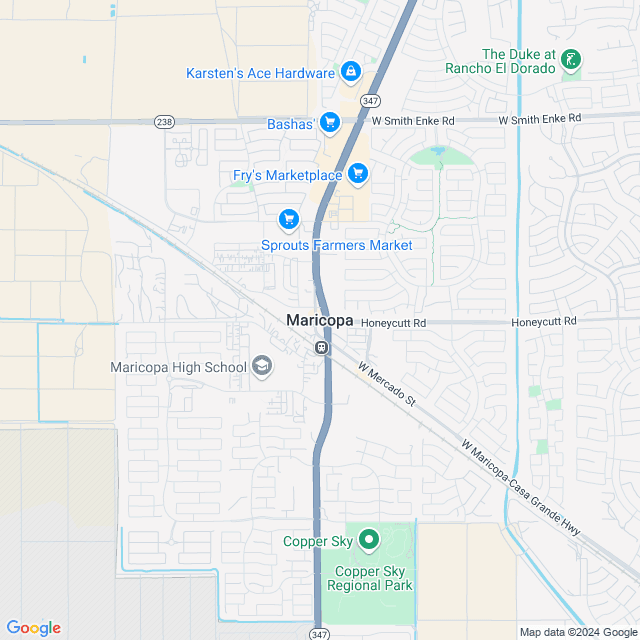 Map of Maricopa, Arizona