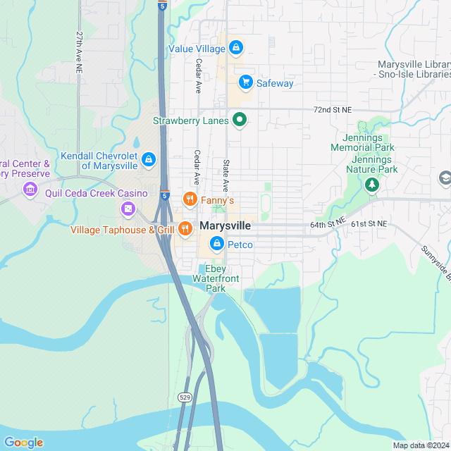 Map of Marysville, Washington