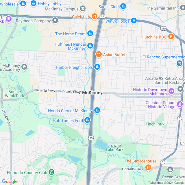 Map of McKinney, Texas