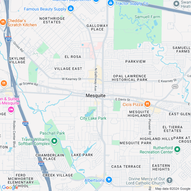 Map of Mesquite, Texas