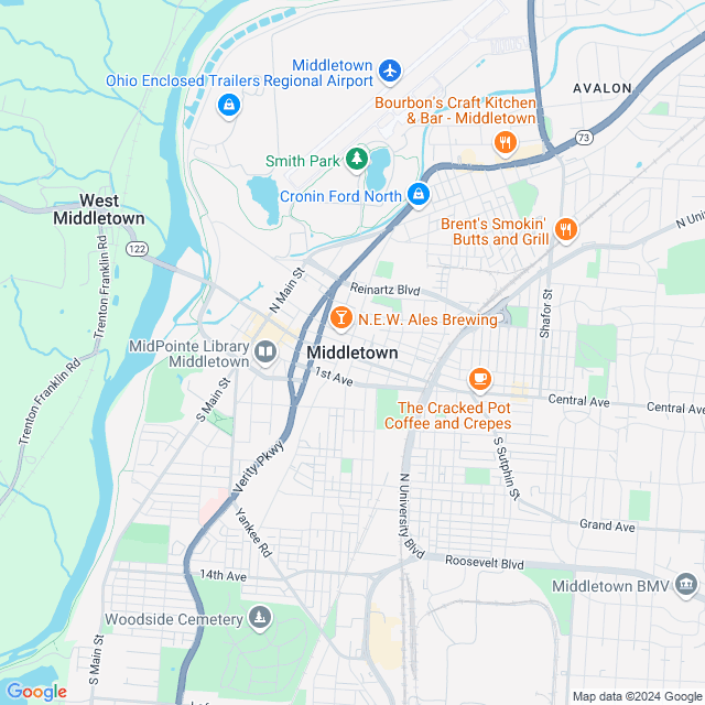 Map of Middletown, Ohio