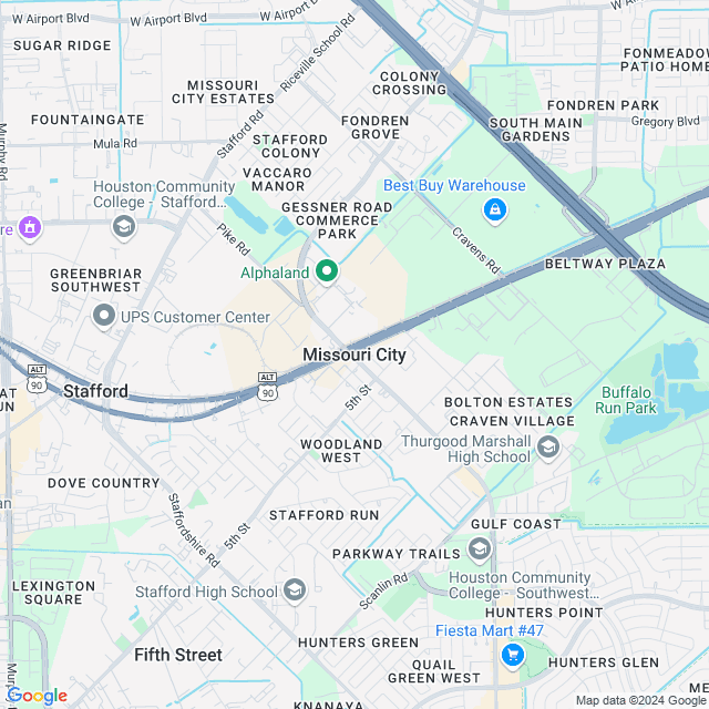 Map of Missouri City, Texas